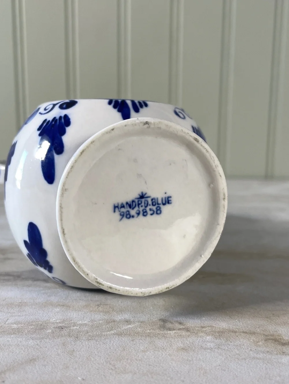 Vintage Holland Delf Double Handled Blue and White Vase